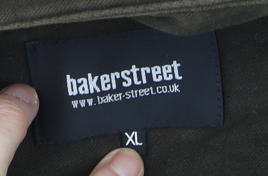 Baker Street Men's Brown XL Casual Zip-Up Jacket