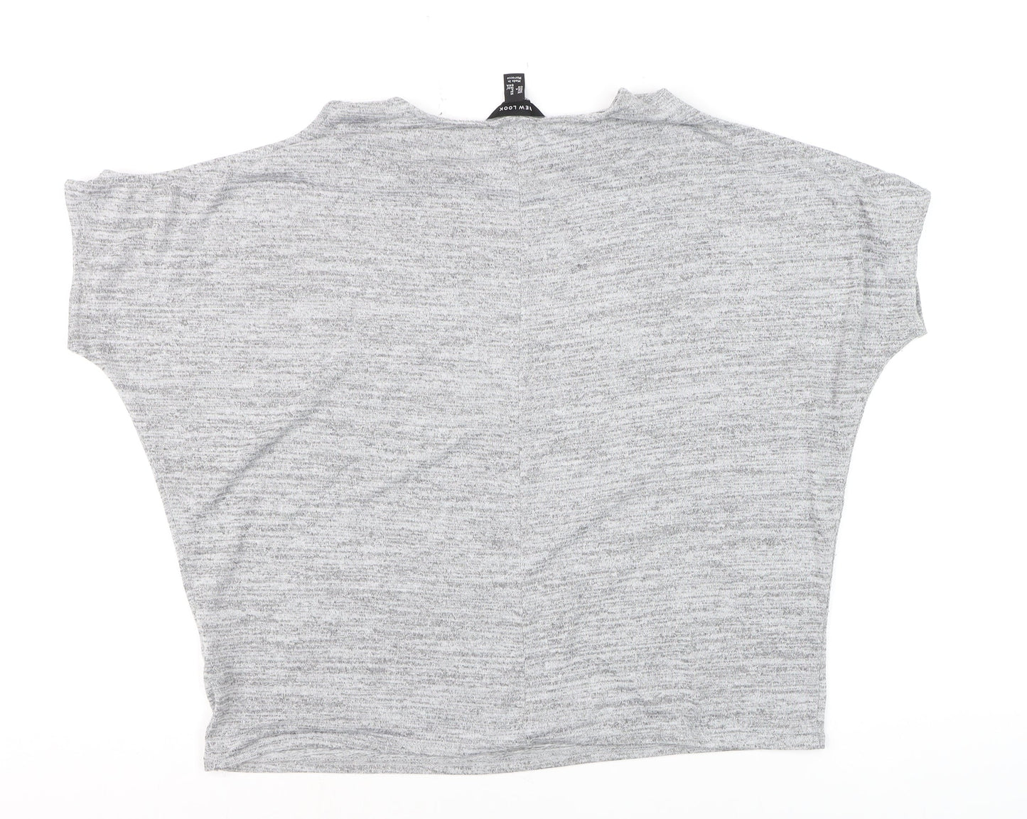 New Look Womens Grey Cold Shoulder Basic Jersey T-Shirt Size M