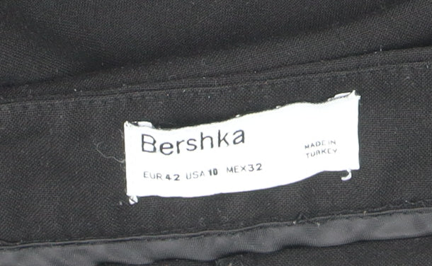 Bershka Men's Black Slim Fit Trousers Size L Polyester Blend