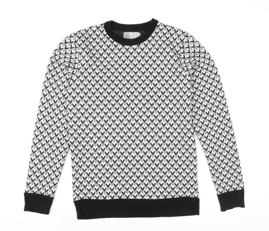 Adventures of the Unsigned Womens Black White Small Crew Neck Pullover Jumper