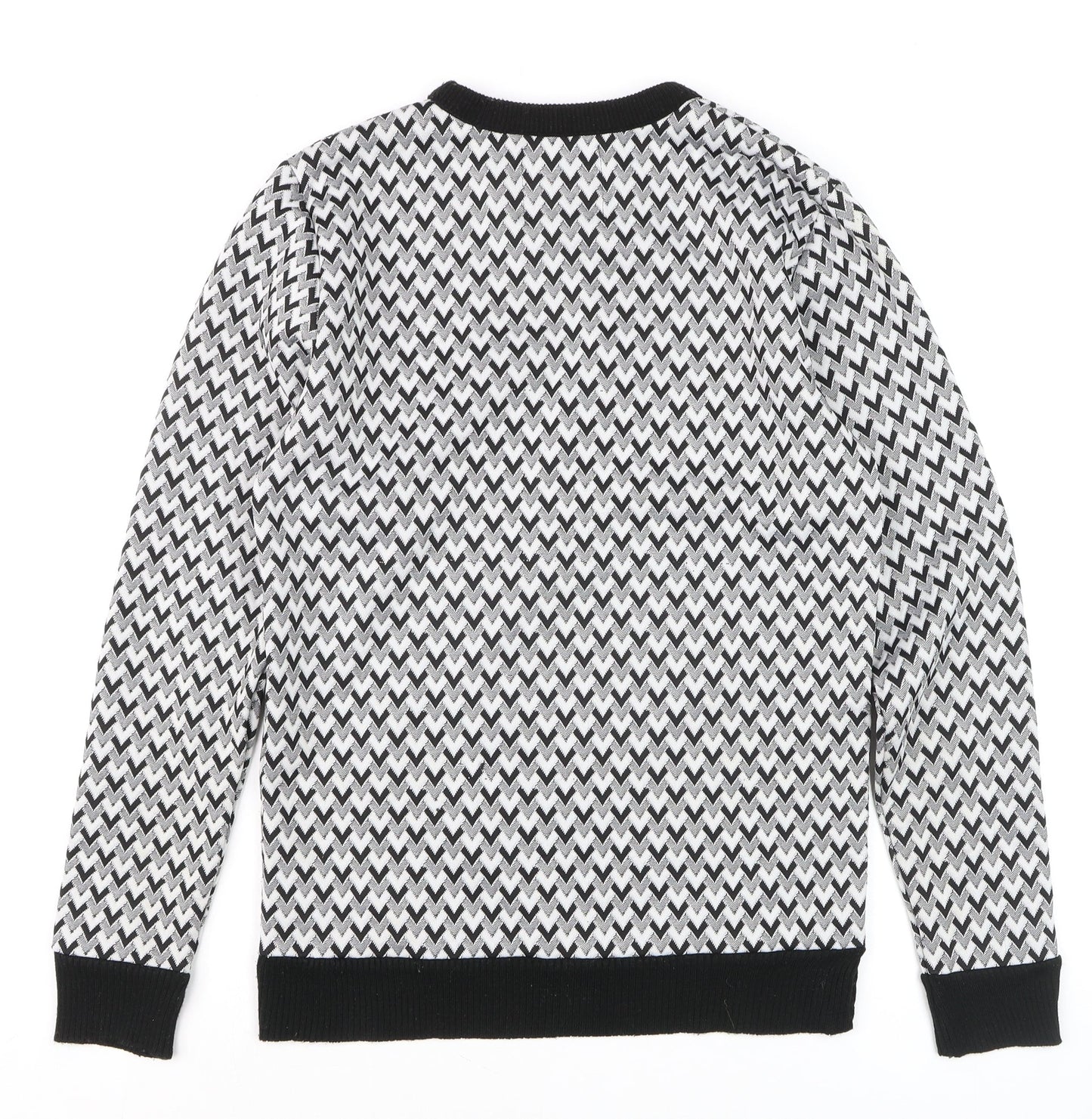 Adventures of the Unsigned Womens Black White Small Crew Neck Pullover Jumper