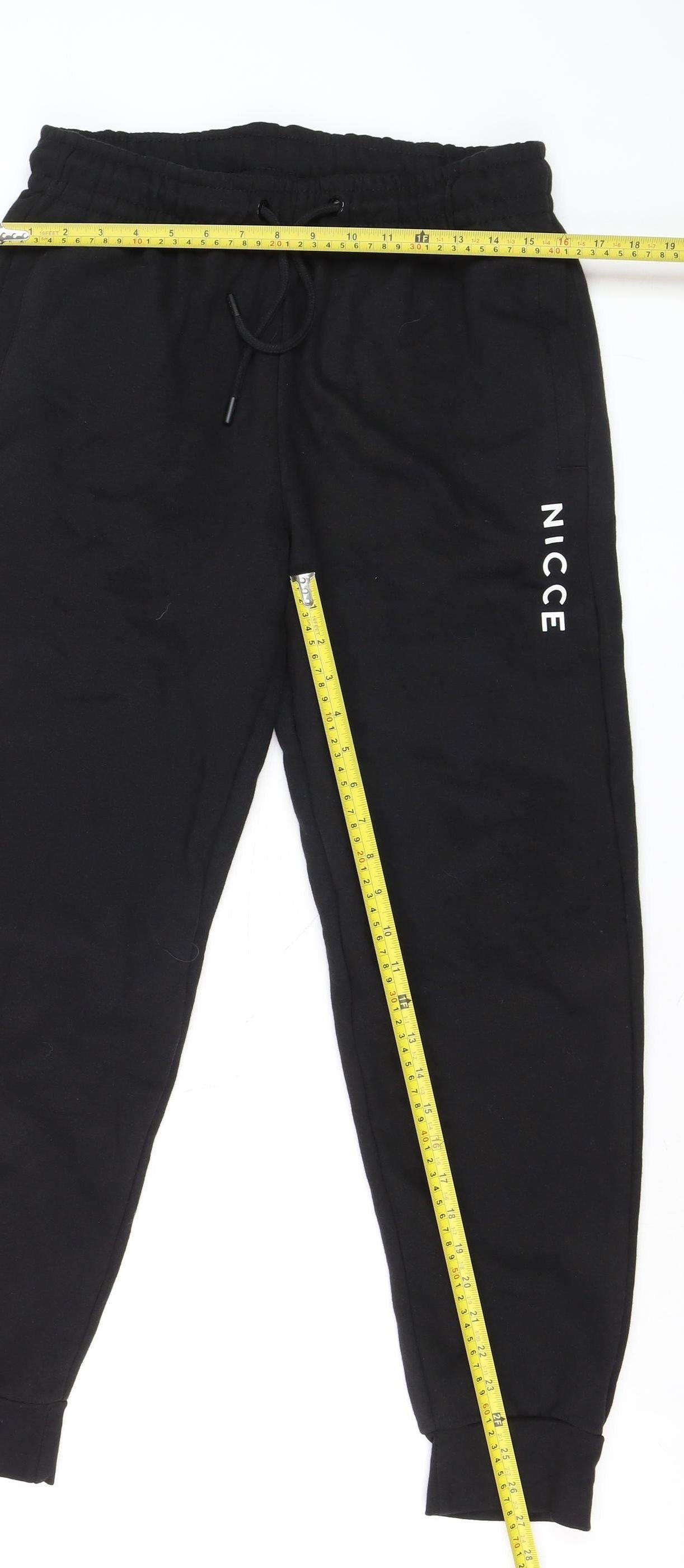 Nicce Men’s Black Jogger Trousers Size M Cotton Blend