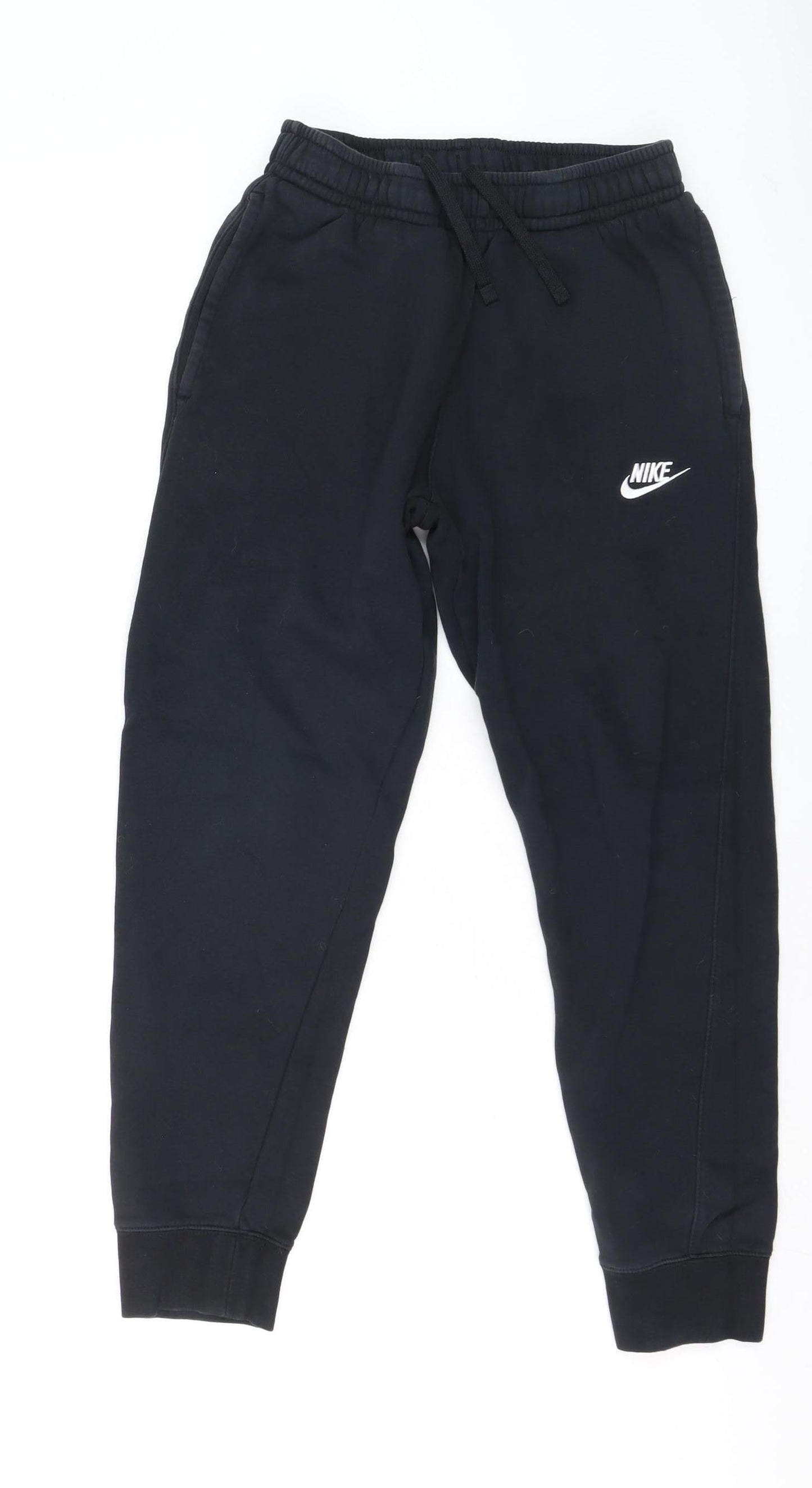 Nike Women's Black Jogger Trousers S Regular Fleece Cotton Blend