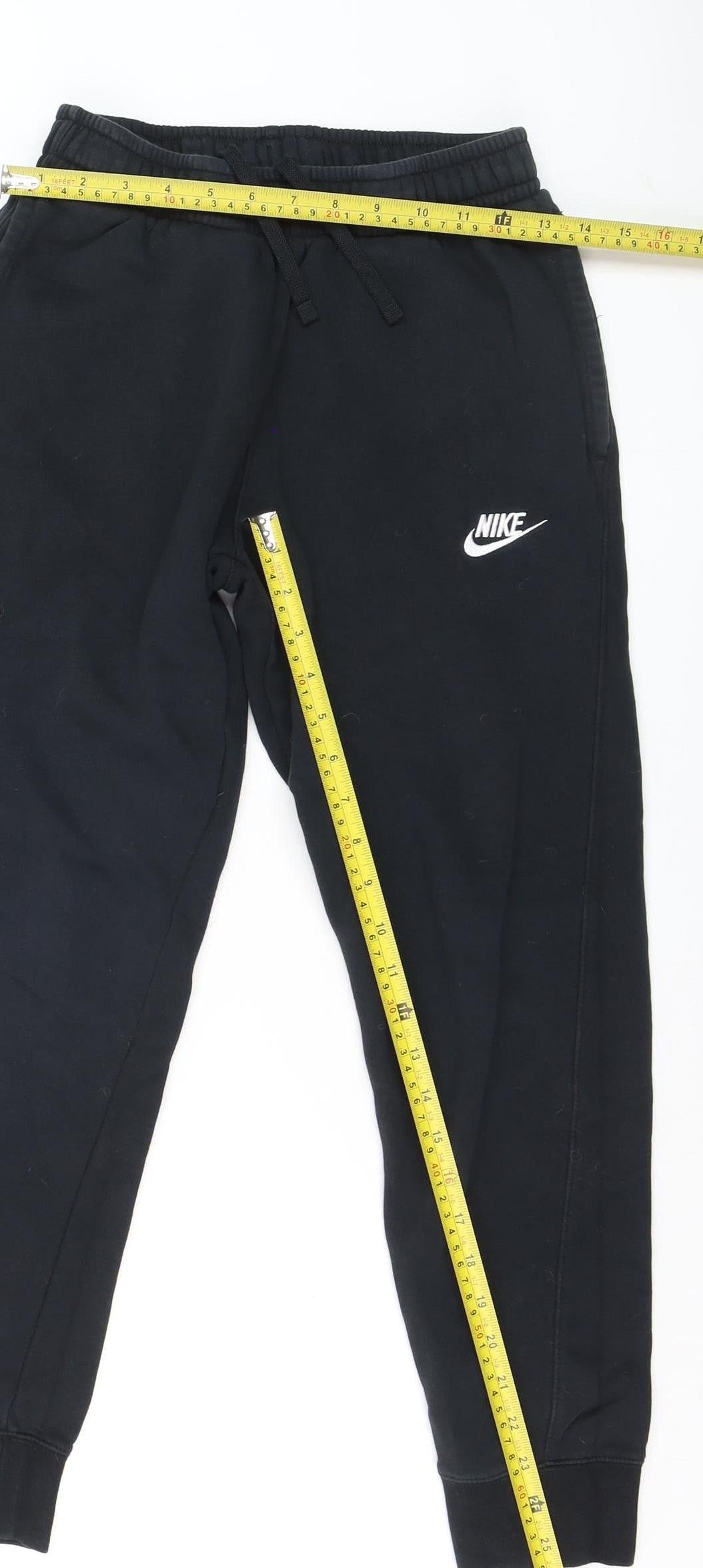 Nike Women's Black Jogger Trousers S Regular Fleece Cotton Blend