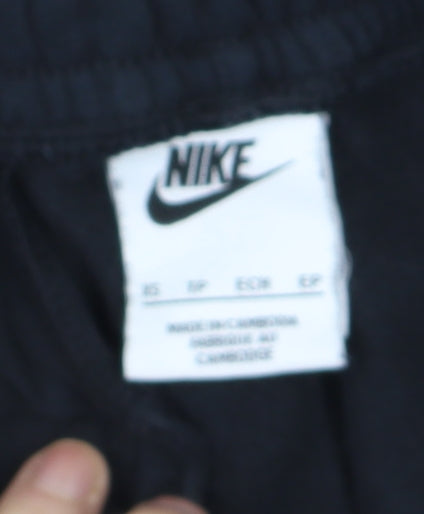 Nike Women's Black Jogger Trousers S Regular Fleece Cotton Blend