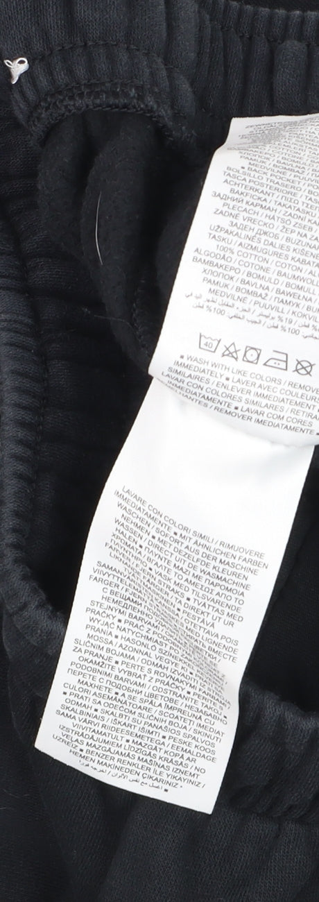Nike Women's Black Jogger Trousers S Regular Fleece Cotton Blend