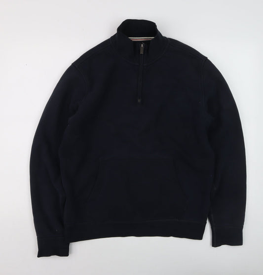 Lands' End Men's Blue 1/2 Zip Fleece Sweatshirt Medium