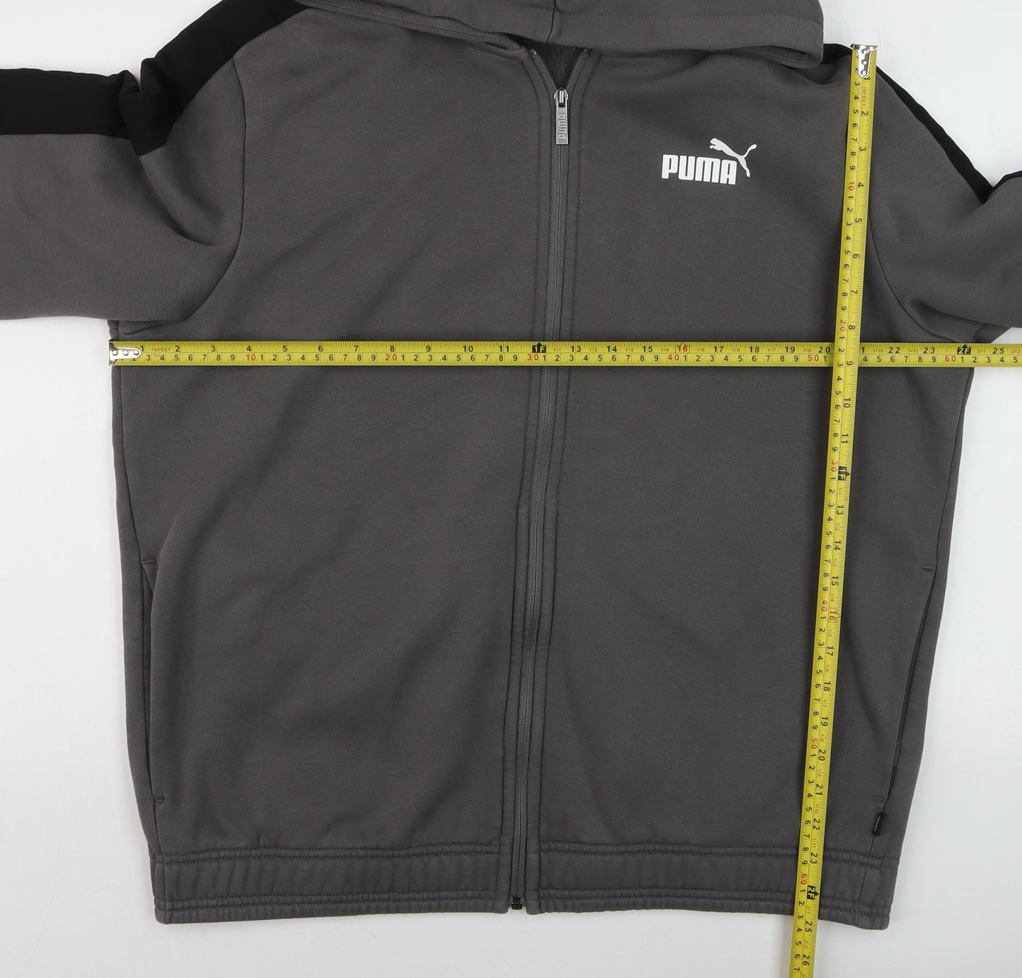 Puma Men's Grey XL Track Jacket Full Zip Hooded Activewear