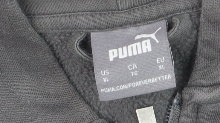 Puma Men's Grey XL Track Jacket Full Zip Hooded Activewear