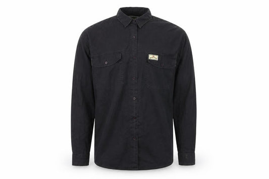 Bay Men's Black Cotton Long Sleeve Button-Up Shirt L