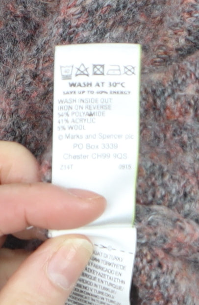 Marks and Spencer Womens Multicoloured M Cowl Neck Chunky Knit Jumper