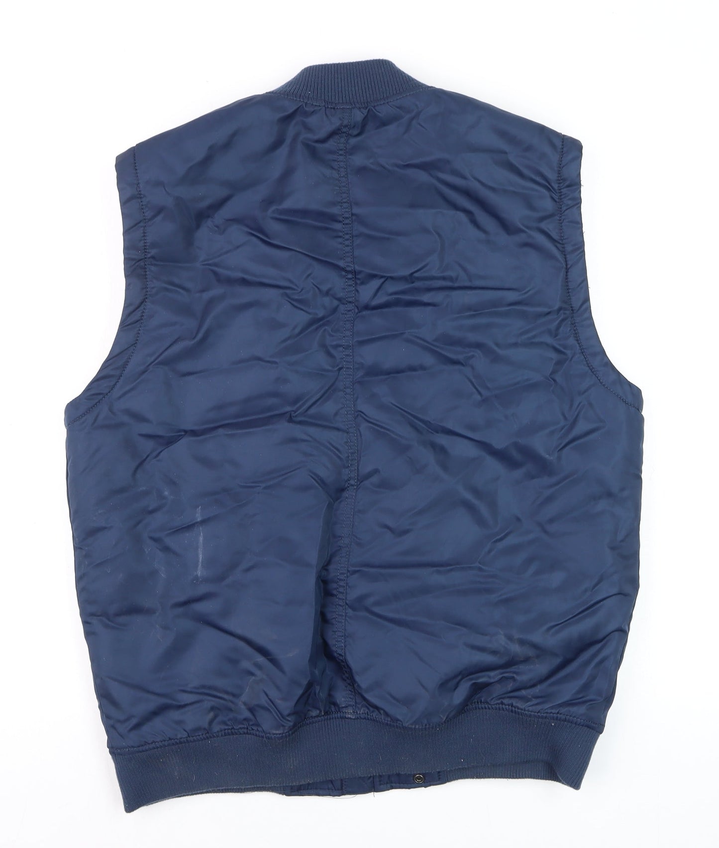 Zara Men Blue Bomber Style Padded Waistcoat Size M