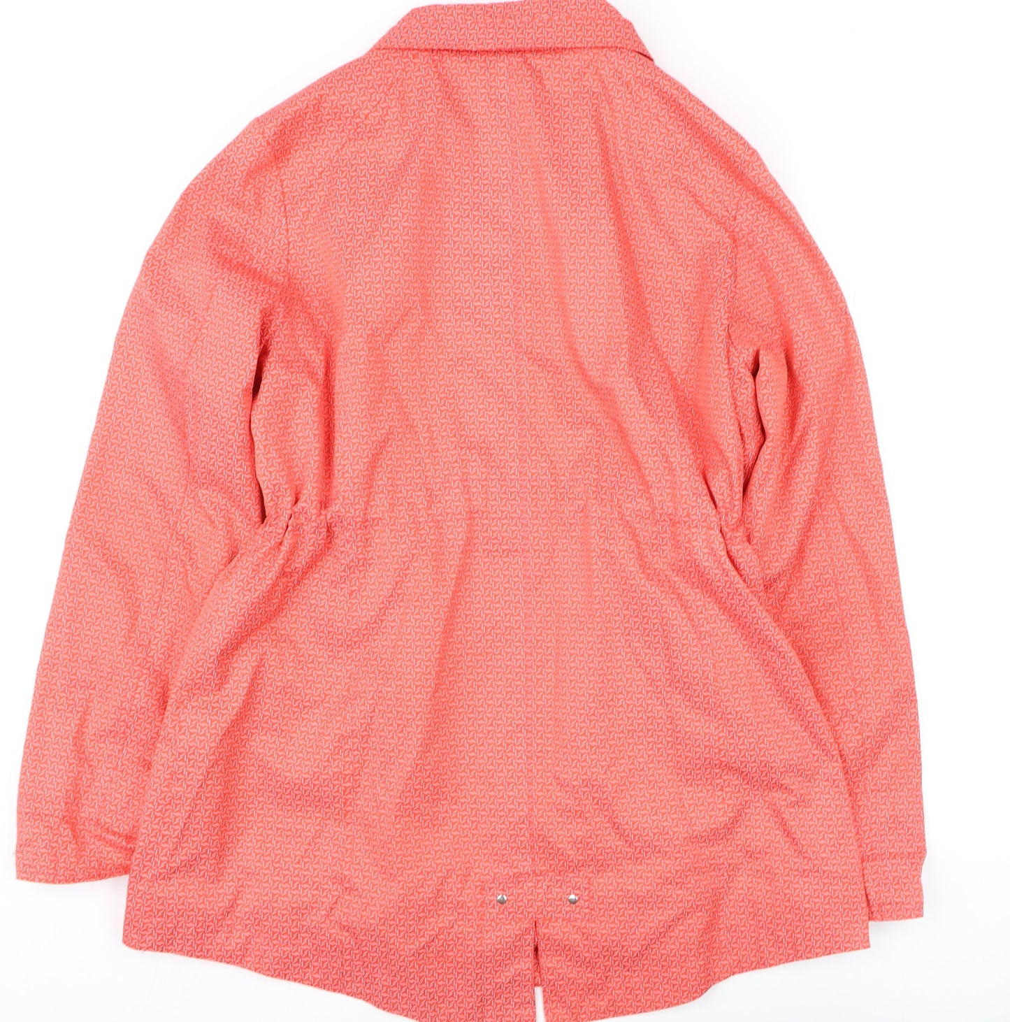 Finesse Womens Orange Rain Coat Jacket Size 14 Drawstring Hooded