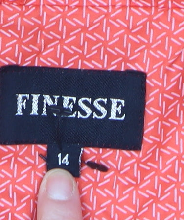 Finesse Womens Orange Rain Coat Jacket Size 14 Drawstring Hooded