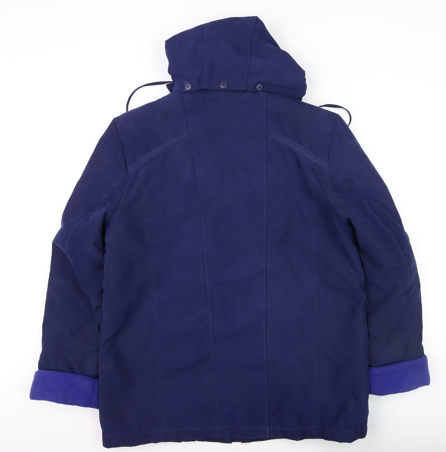 EWM Women’s Blue Hooded Parka Jacket Size 14 Water Resistant
