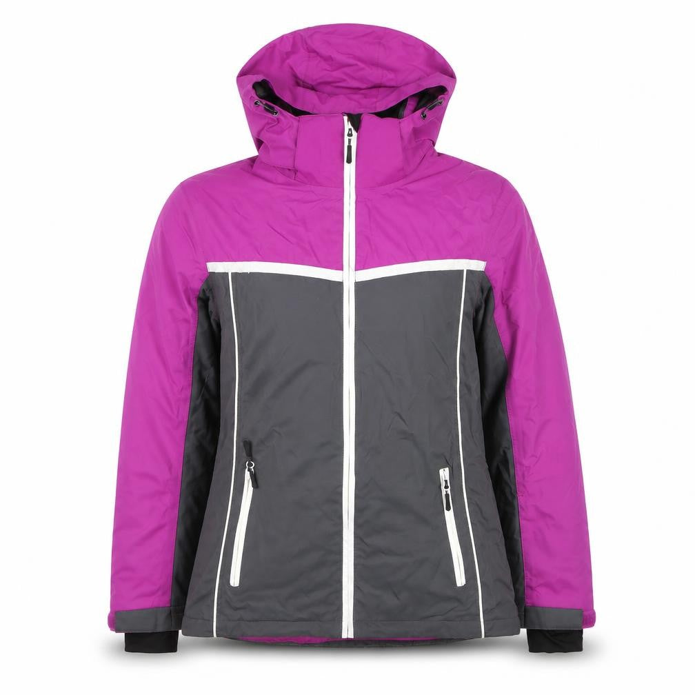 Crane Women's Purple Ski Jacket Size 12 Water Resistant Hooded Coat