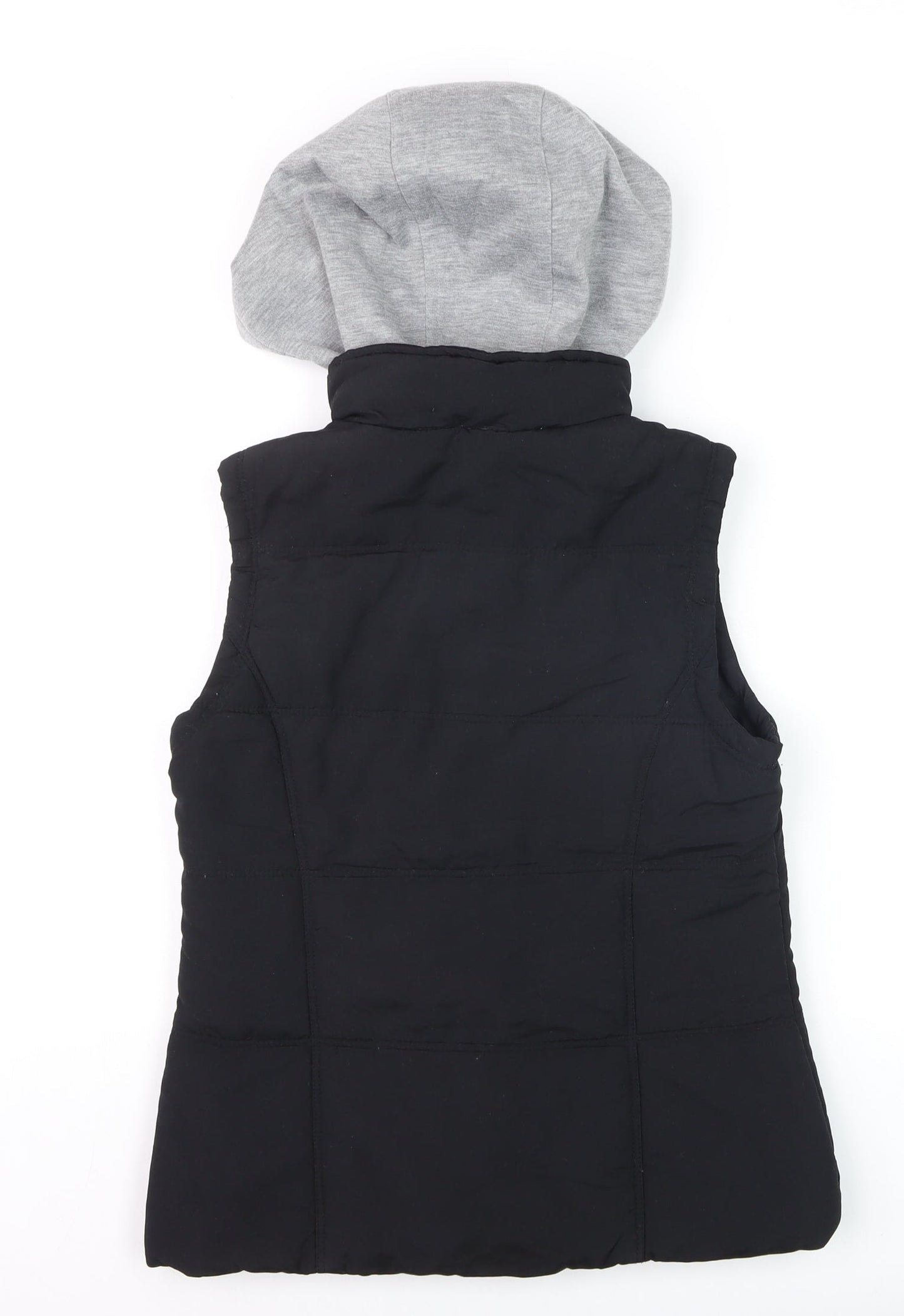 New Look Girls Black Hooded Puffer Gilet Waistcoat Size 8 Polyester