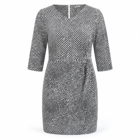 Marks & Spencer Women’s Black White Geometric Sheath Dress Size 14