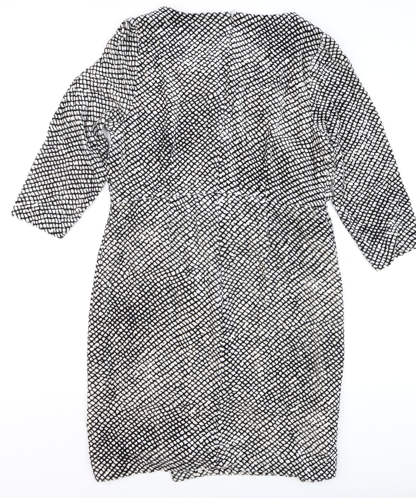 Marks and Spencer Women’s Black White Geometric Sheath Dress Size 14