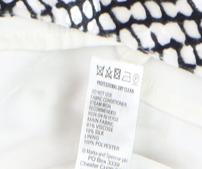 Marks and Spencer Women’s Black White Geometric Sheath Dress Size 14