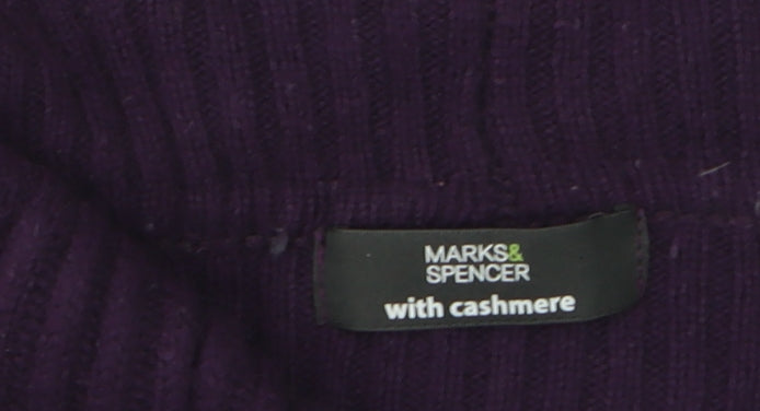 Marks and Spencer Women's Purple Wrap Cowl Neck Jumper Size 12