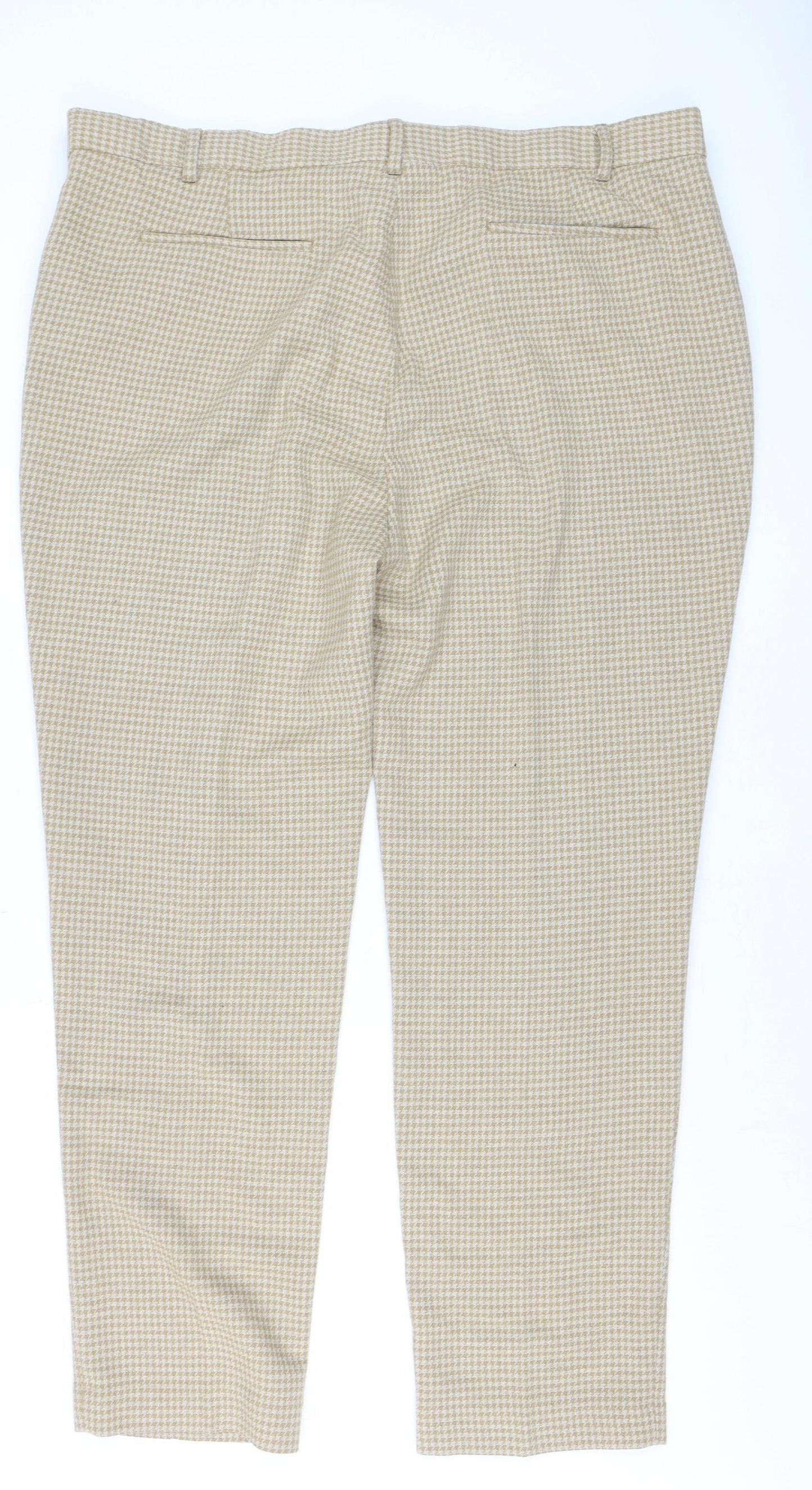 ASOS Men's Beige Check Chino Trousers Size 44 Regular Fit
