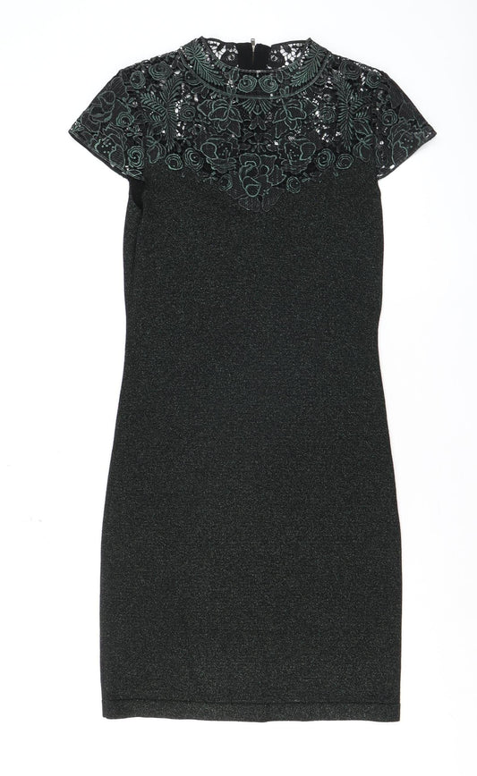 Phase Eight Women’s Black Lace Bodycon Dress UK 10 Elegant Party Wear