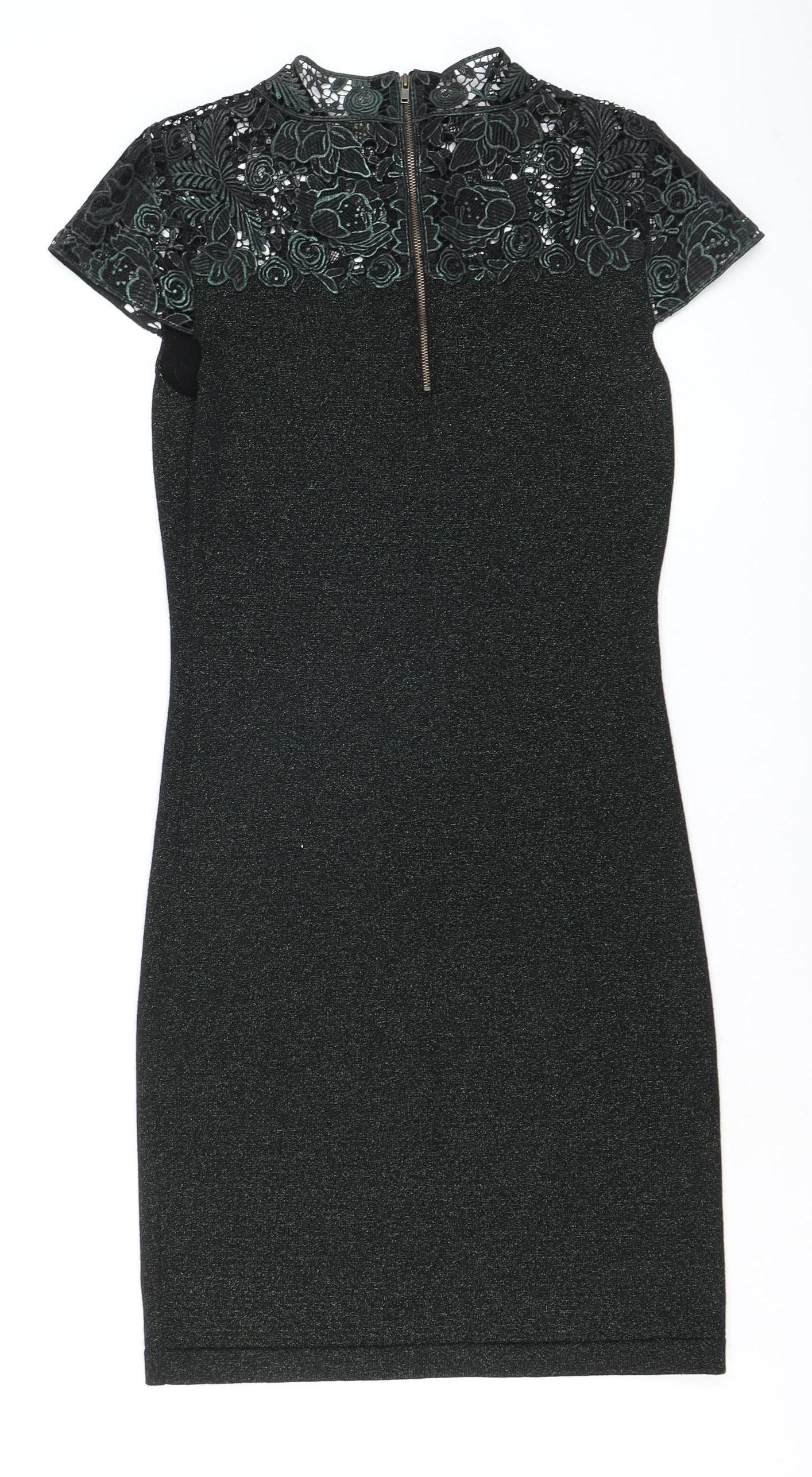 Phase Eight Women’s Black Lace Bodycon Dress UK 10 Elegant Party Wear