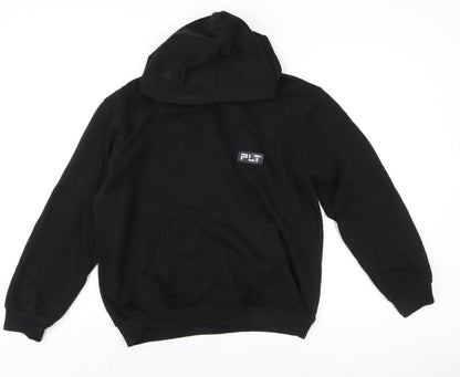 PRETTYLITTLETHING Women's Black Hoodie UK 10 Pullover Cotton Blend