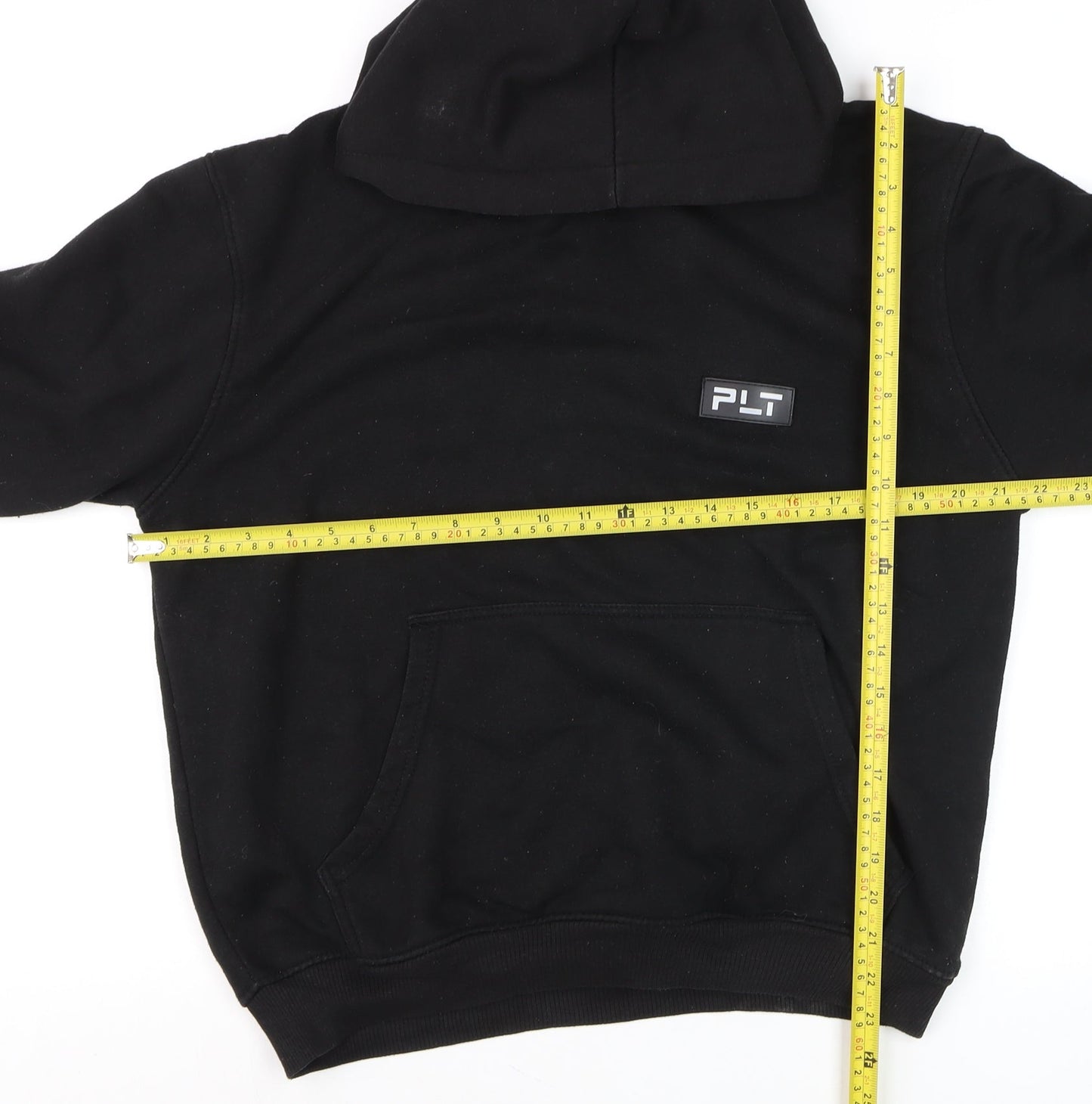 PrettyLittleThing Women's Black Hoodie UK 10 Pullover Cotton Blend