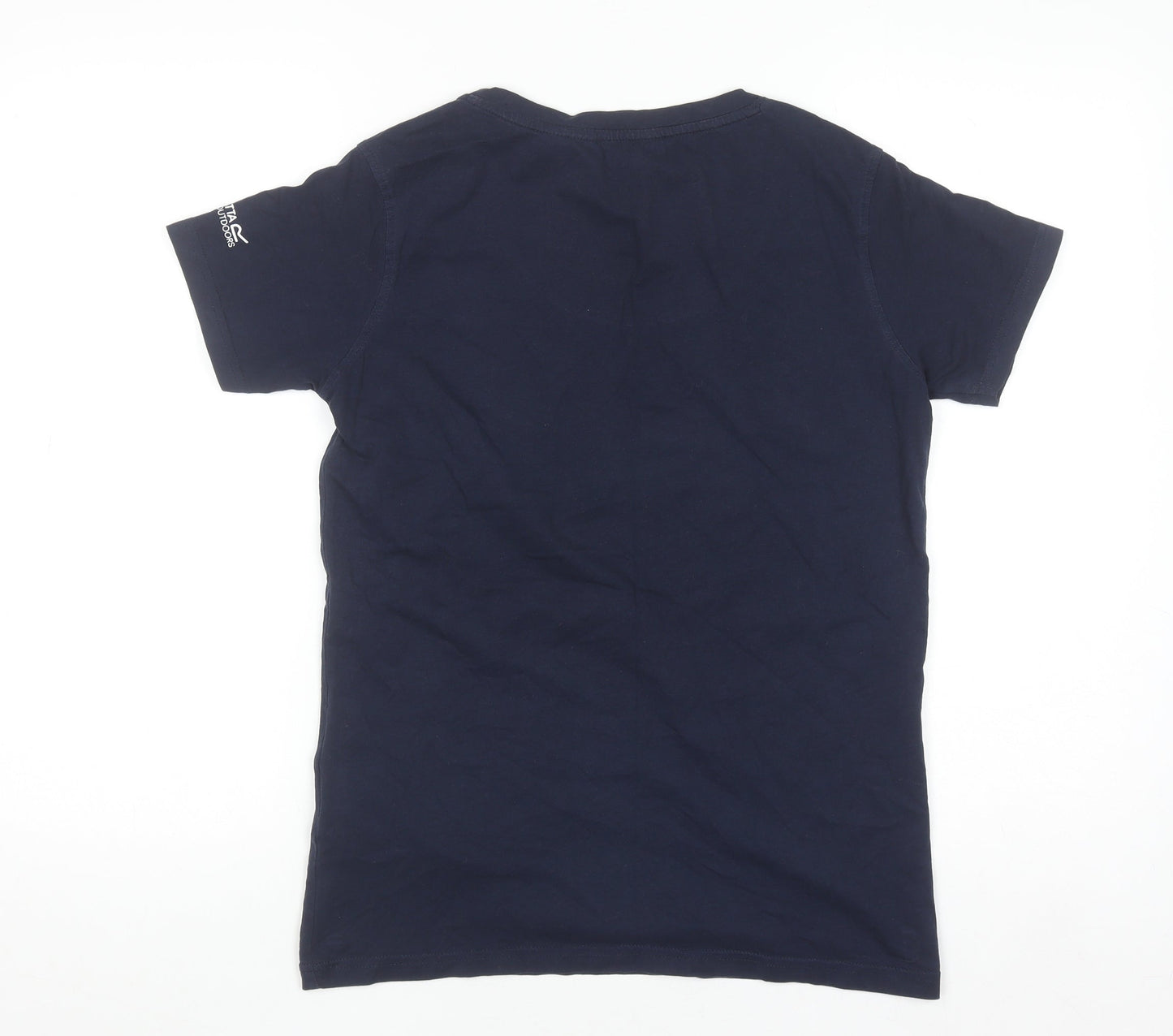 Regatta Women's Blue Cotton Graphic T-Shirt Size 10 Crew Neck Outdoor