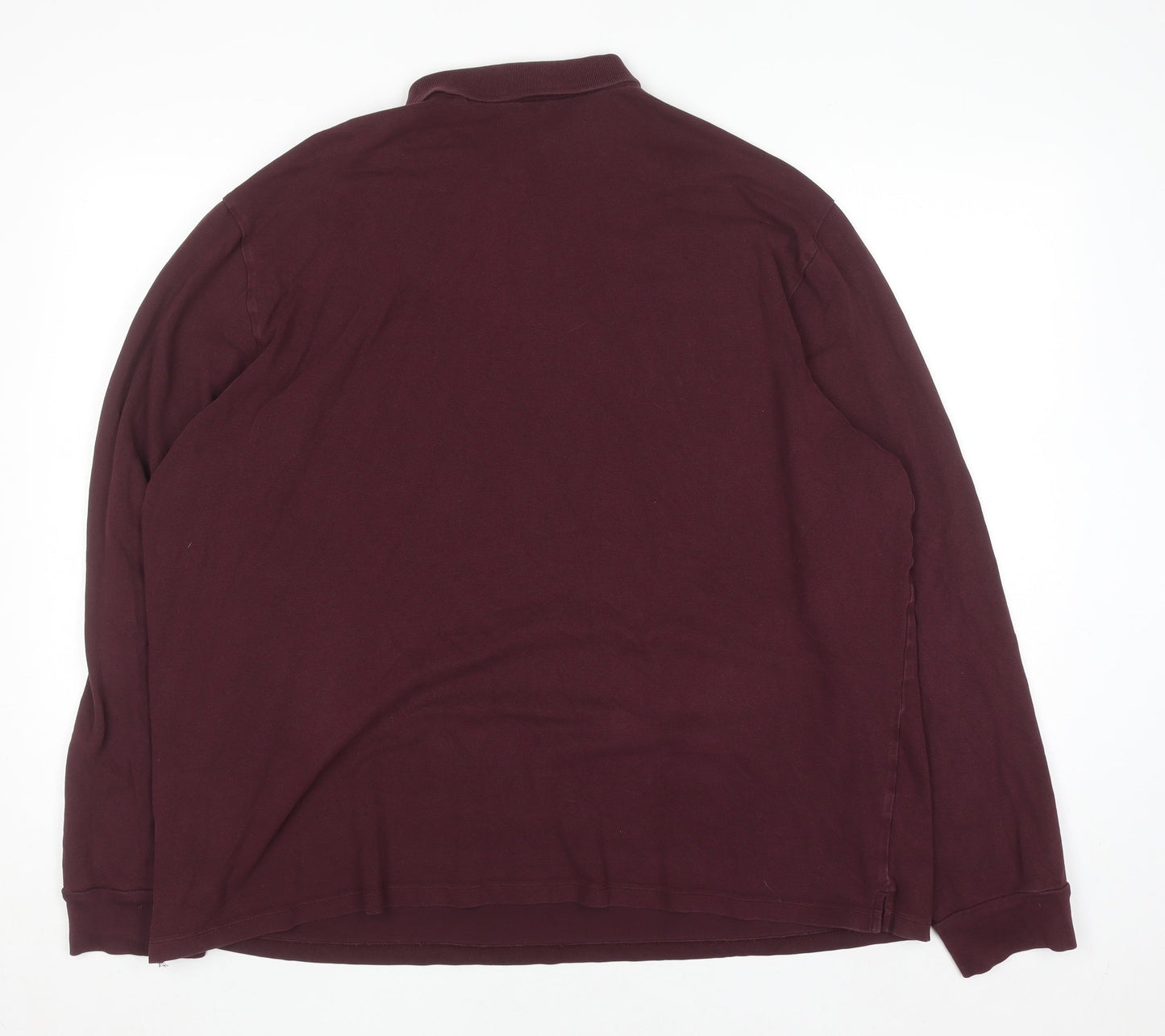 Next Men's Brown Long Sleeve 3XL Regular Fit Polo Shirt