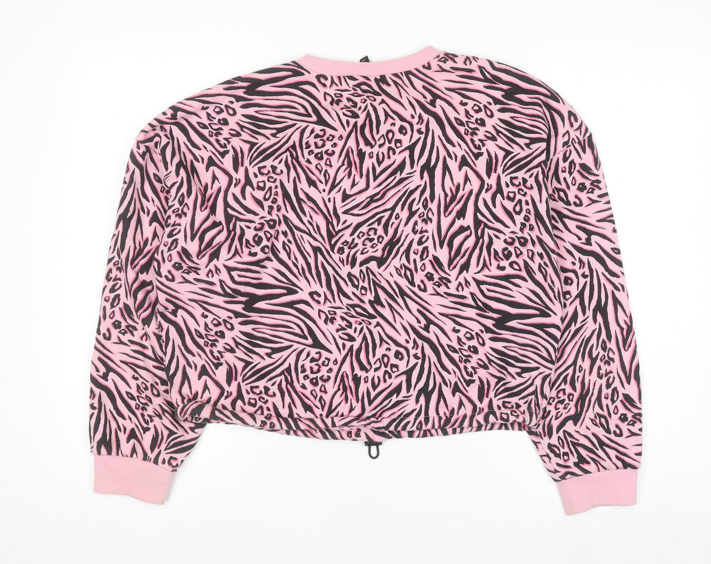 H&M Divided Womens Pink Animal Print Pullover Sweatshirt Size S