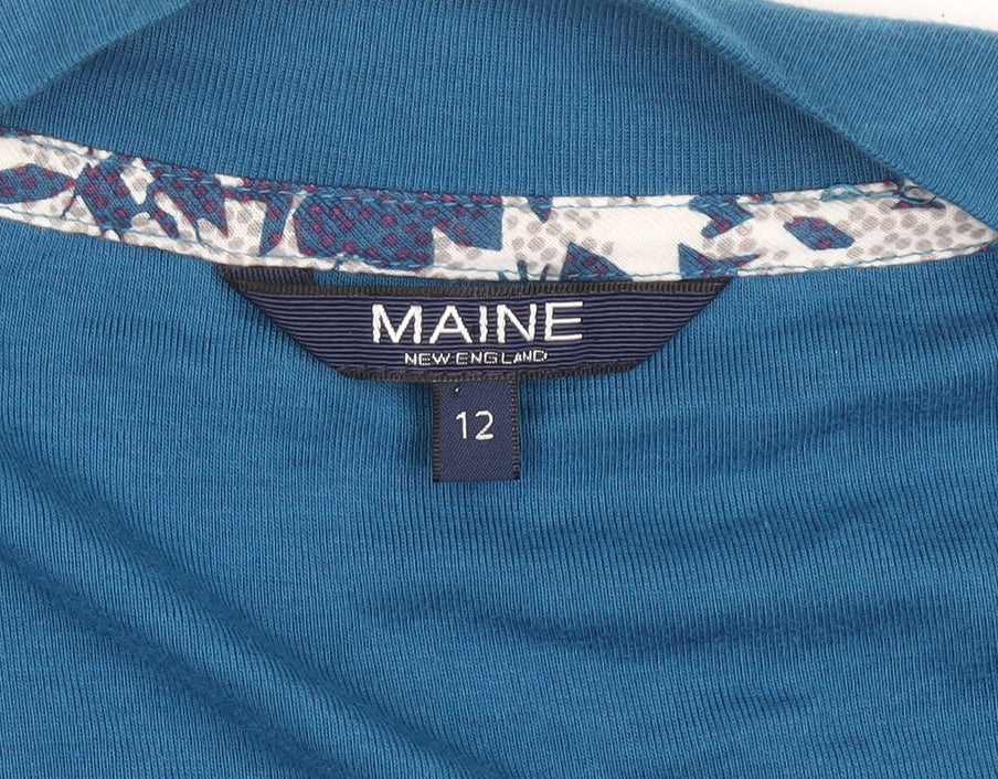 Maine New England Women's Blue Floral Tunic Top Size 12
