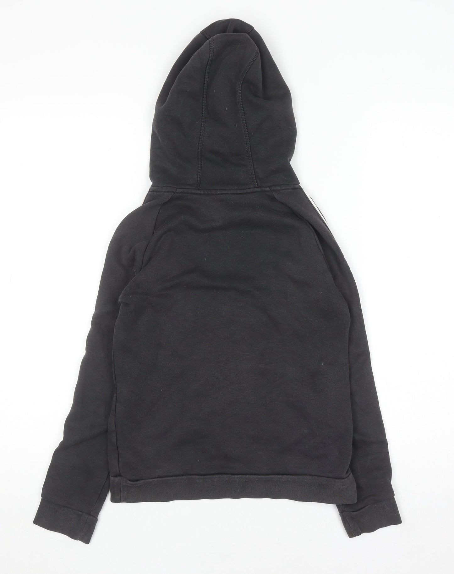 Adidas Boys Black Pullover Hoodie 9-10 Years Cotton Blend Sportswear