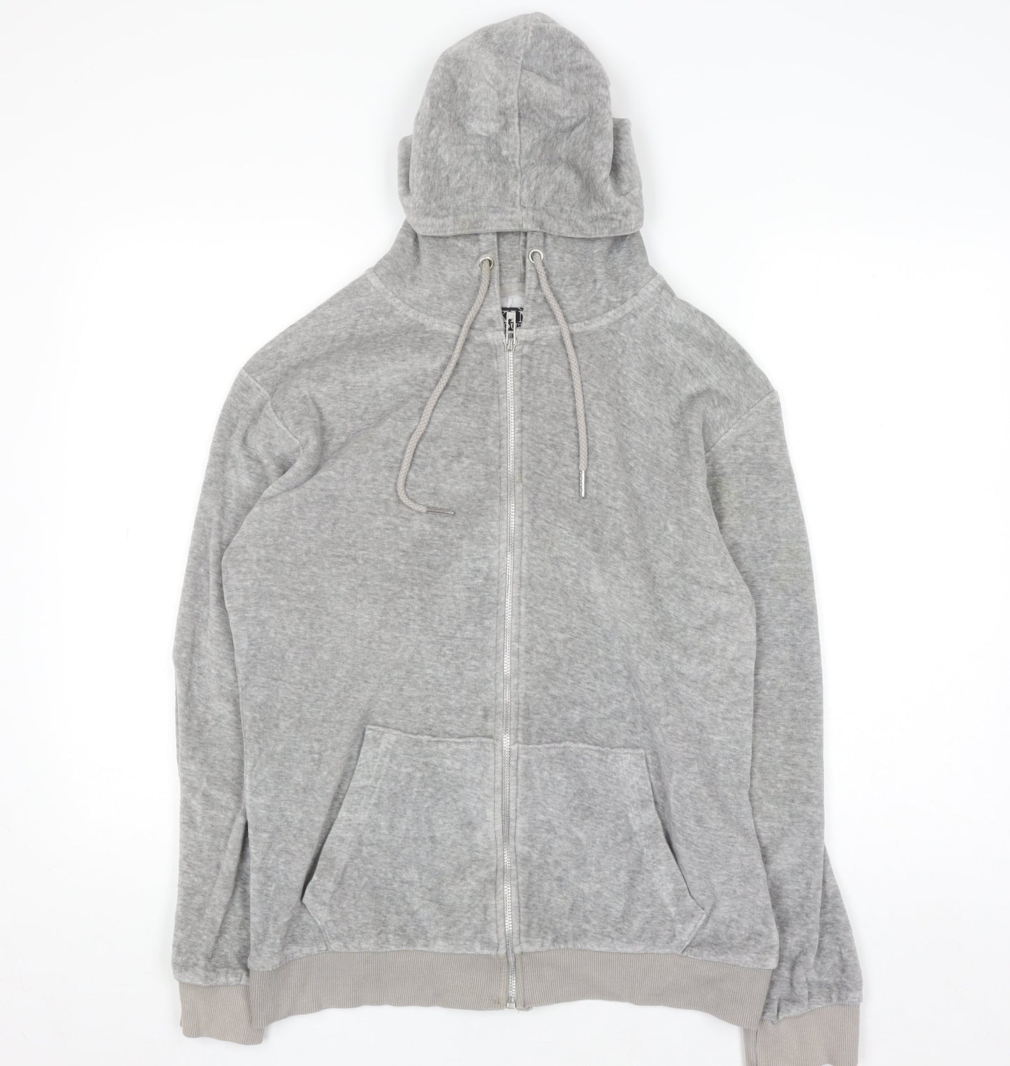 King Kouture Men's Grey Full Zip Hoodie Size M Cotton