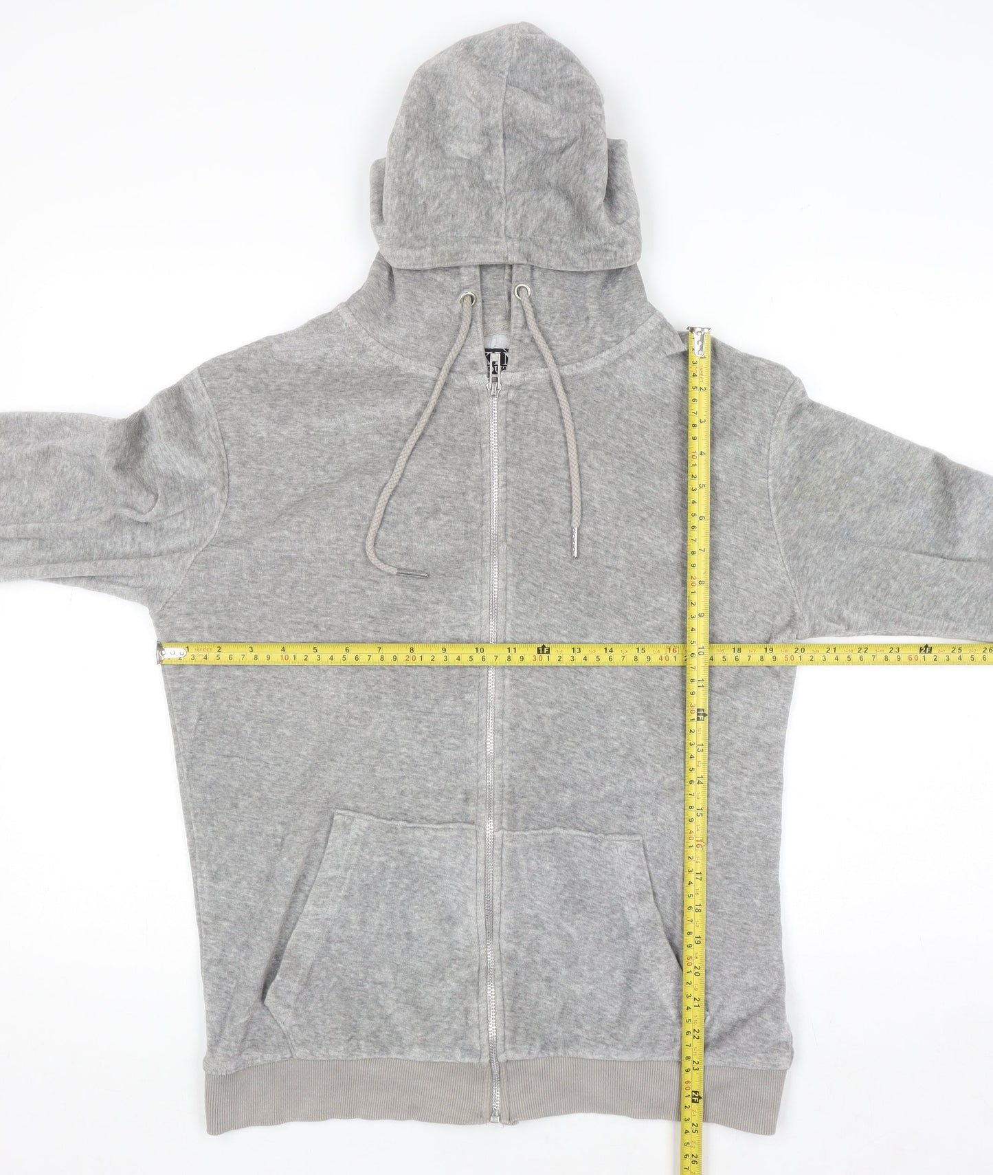 King Kouture Men's Grey Full Zip Hoodie Size M Cotton