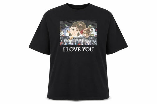 Little Sunny Bite Women's Black Love Graphic T-Shirt M Relaxed Fit