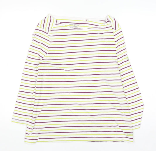 Craghoppers Women's Multicoloured Stripe Long Sleeve Cotton Top Size 16