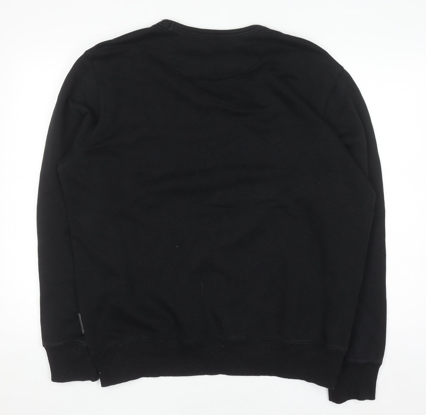 French Connection Men's Black XL Crew Neck Pullover Sweatshirt