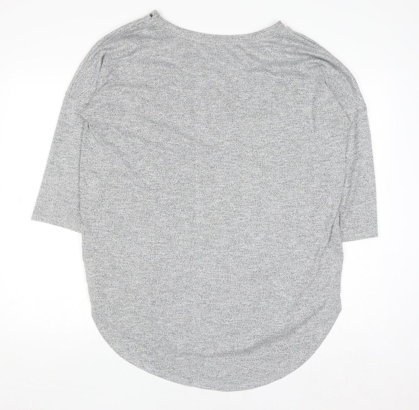 Matalan Women's Grey Beaded Boat Neck 3/4 Sleeve Jersey Top Size L