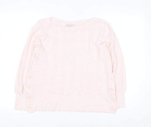 Marks and Spencer Per Una Women’s Pink Knit Button Jumper Size 12