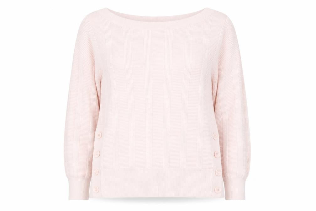 Marks and Spencer Per Una Women’s Pink Knit Button Jumper Size 12