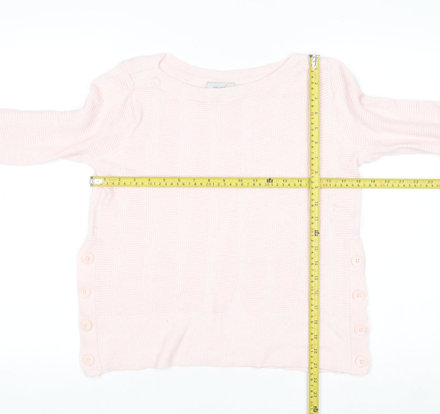 Marks and Spencer Per Una Women’s Pink Knit Button Jumper Size 12