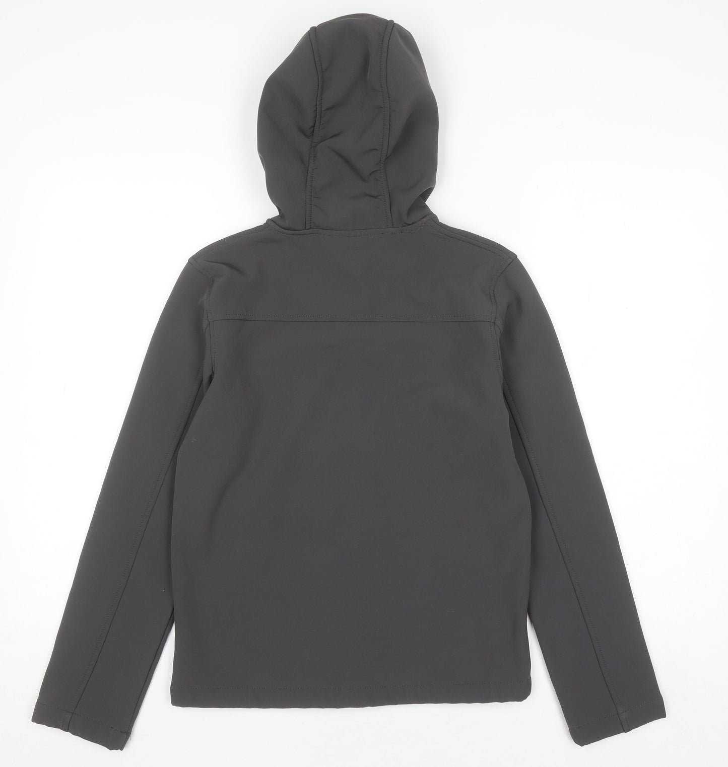 Mountain Warehouse Boys Grey Soft Shell Hooded Jacket 11-12 Years Windproof