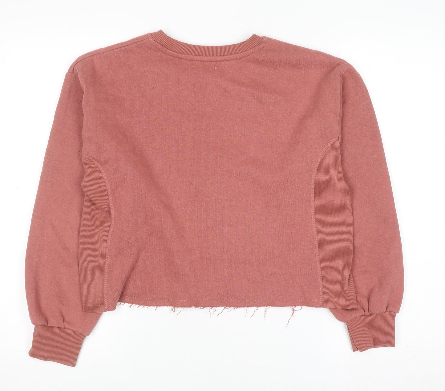 Stradivarius Womens Pink Cropped Pullover Sweatshirt M