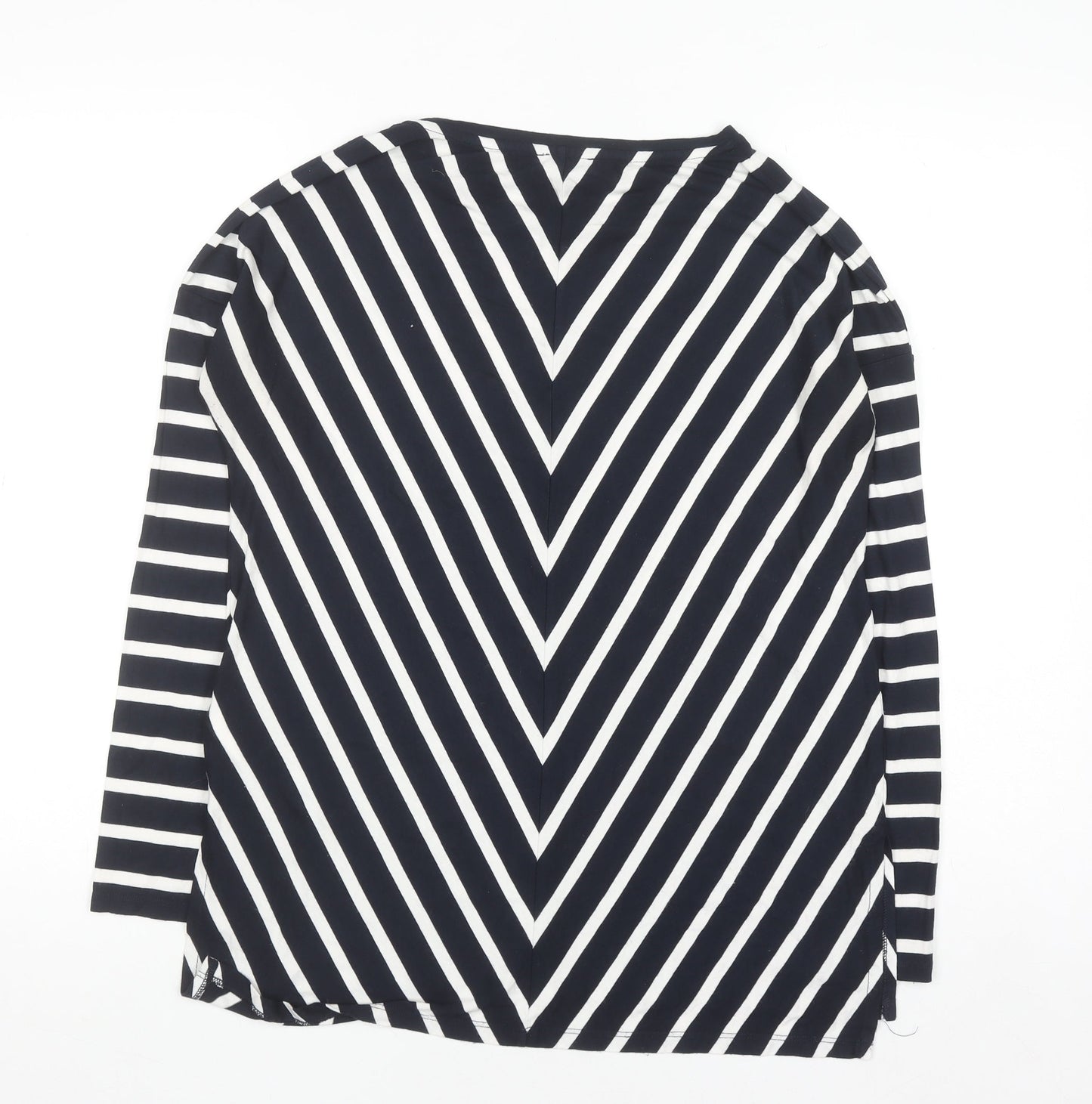 Hobbs Women’s Black White Stripe Long Sleeve Jersey T-Shirt Size S