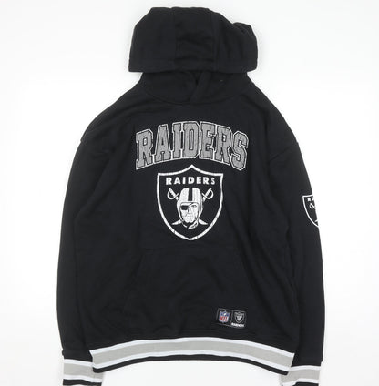 Primark Men’s Black Raiders Pullover Hoodie Size M NFL Graphic Fleece