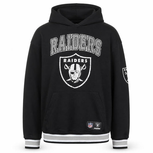 Primark Men’s Black Raiders Pullover Hoodie Size M NFL Graphic Fleece