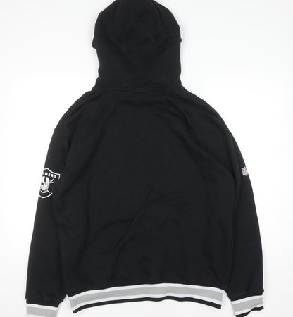 Primark Men’s Black Raiders Pullover Hoodie Size M NFL Graphic Fleece